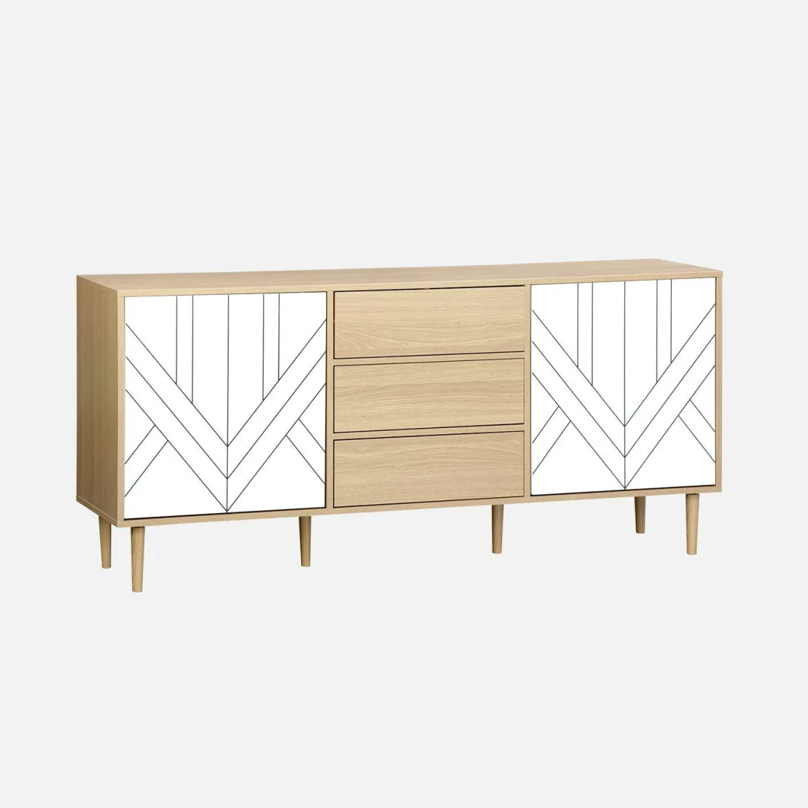 Credenza a 2 ante effetto legno, 160cm