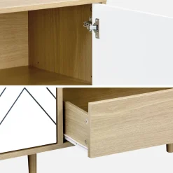 Credenza a 2 ante effetto legno, 160cm