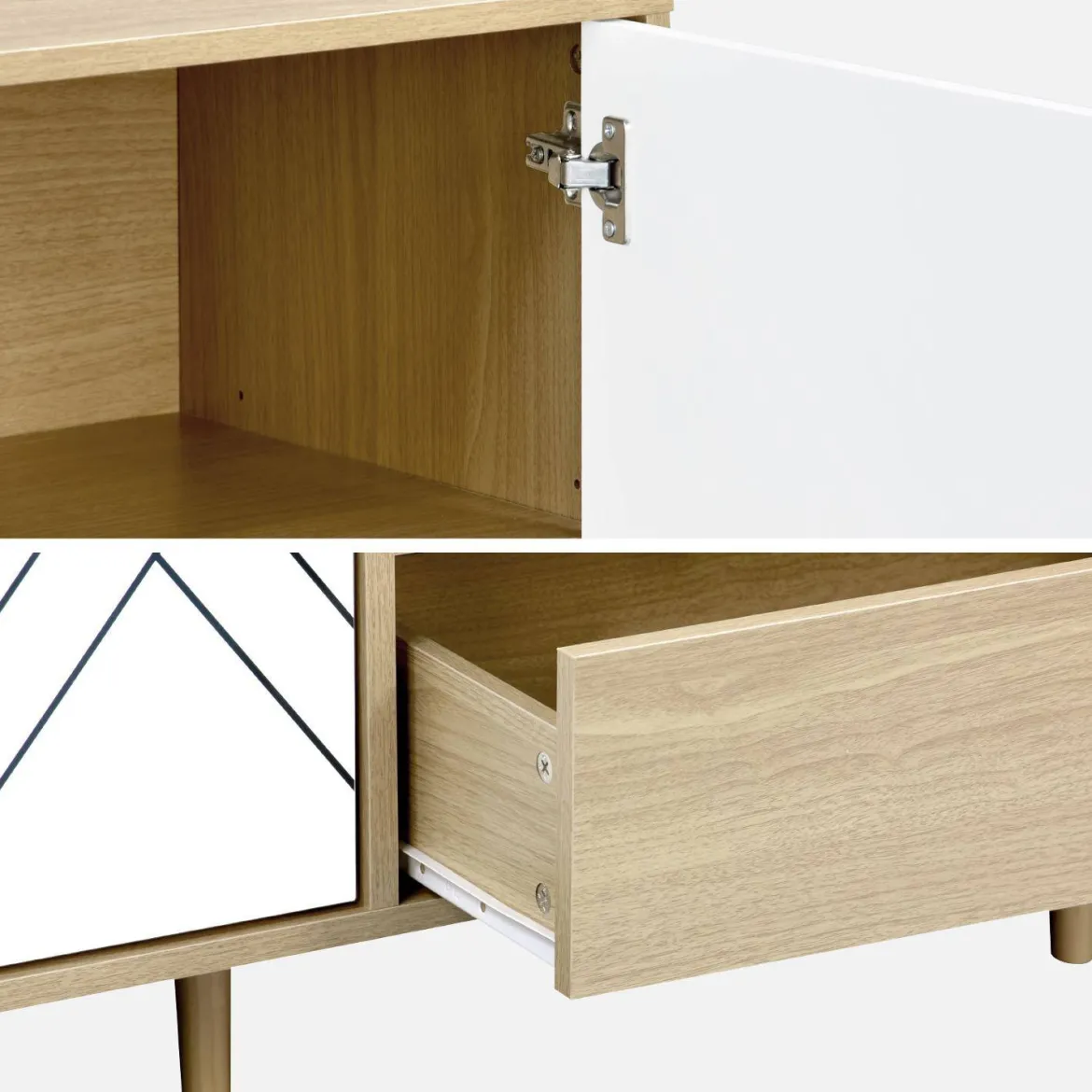Credenza a 2 ante effetto legno, 160cm