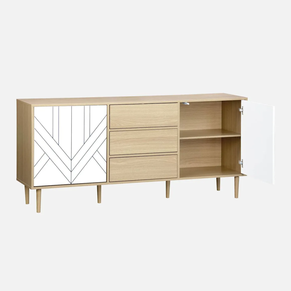 Credenza a 2 ante effetto legno, 160cm
