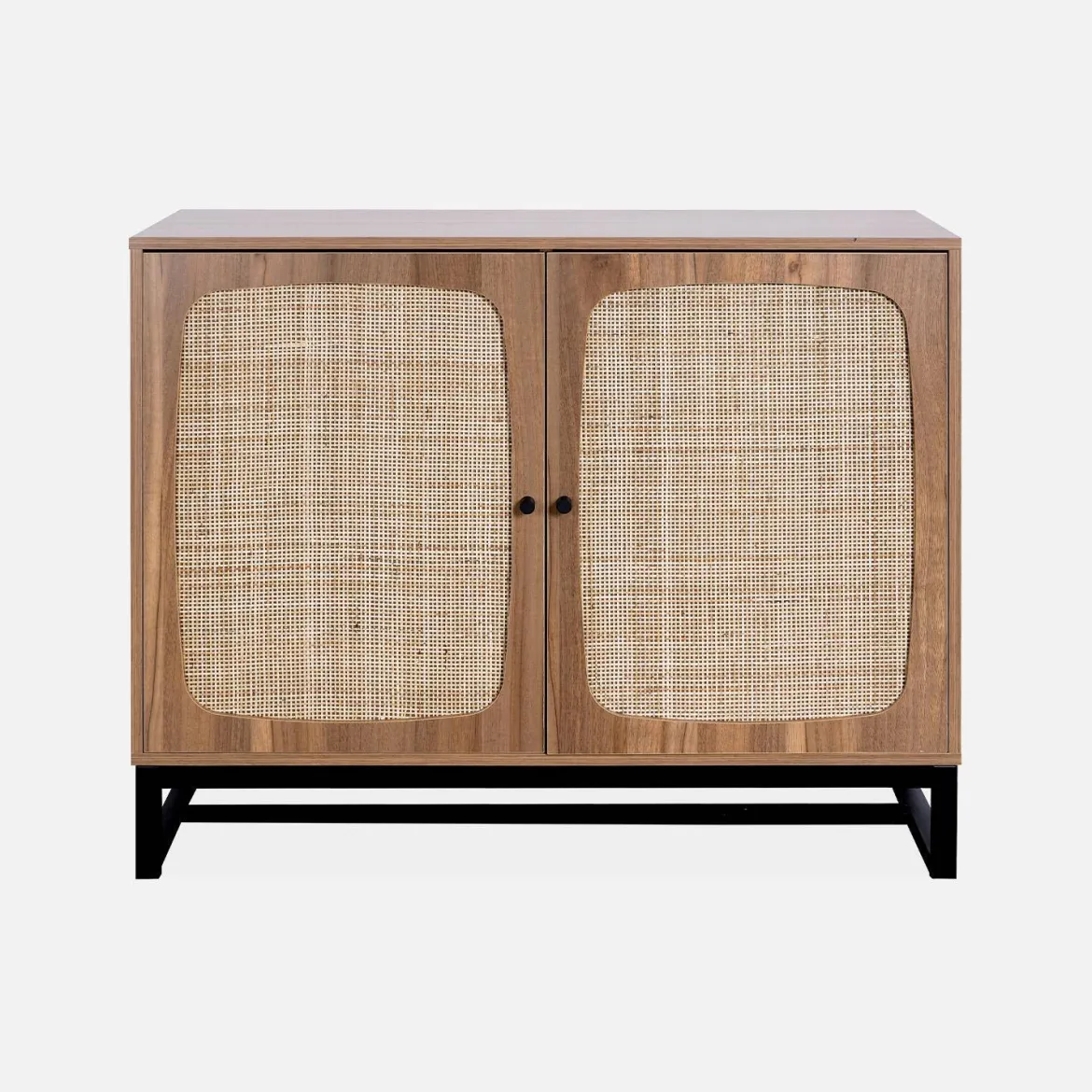 Credenza a 2 ante in canna e legno, 100cm