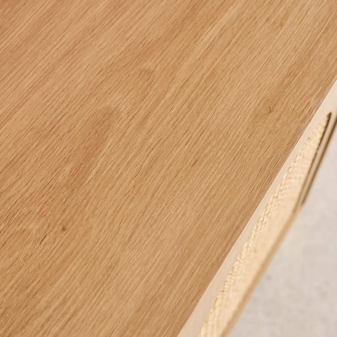 Credenza decorazione legno e canna 3 ante 120cm