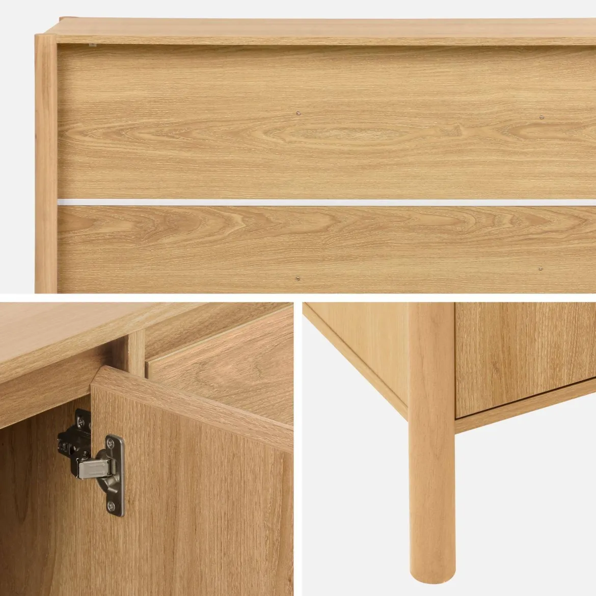 Credenza decorazione legno 3 ante 140cm