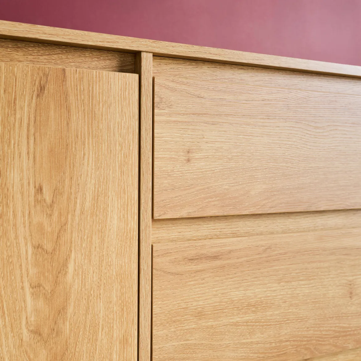 Credenza decorazione legno 2 ante 3 cassetti 150cm