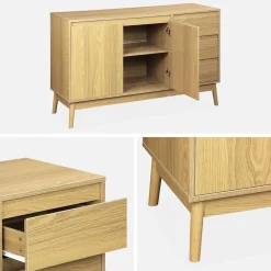 Credenza effetto legno a 2 ante, 120cm
