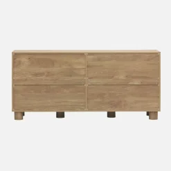 Credenza effetto legno di mango 4 ante, 155cm