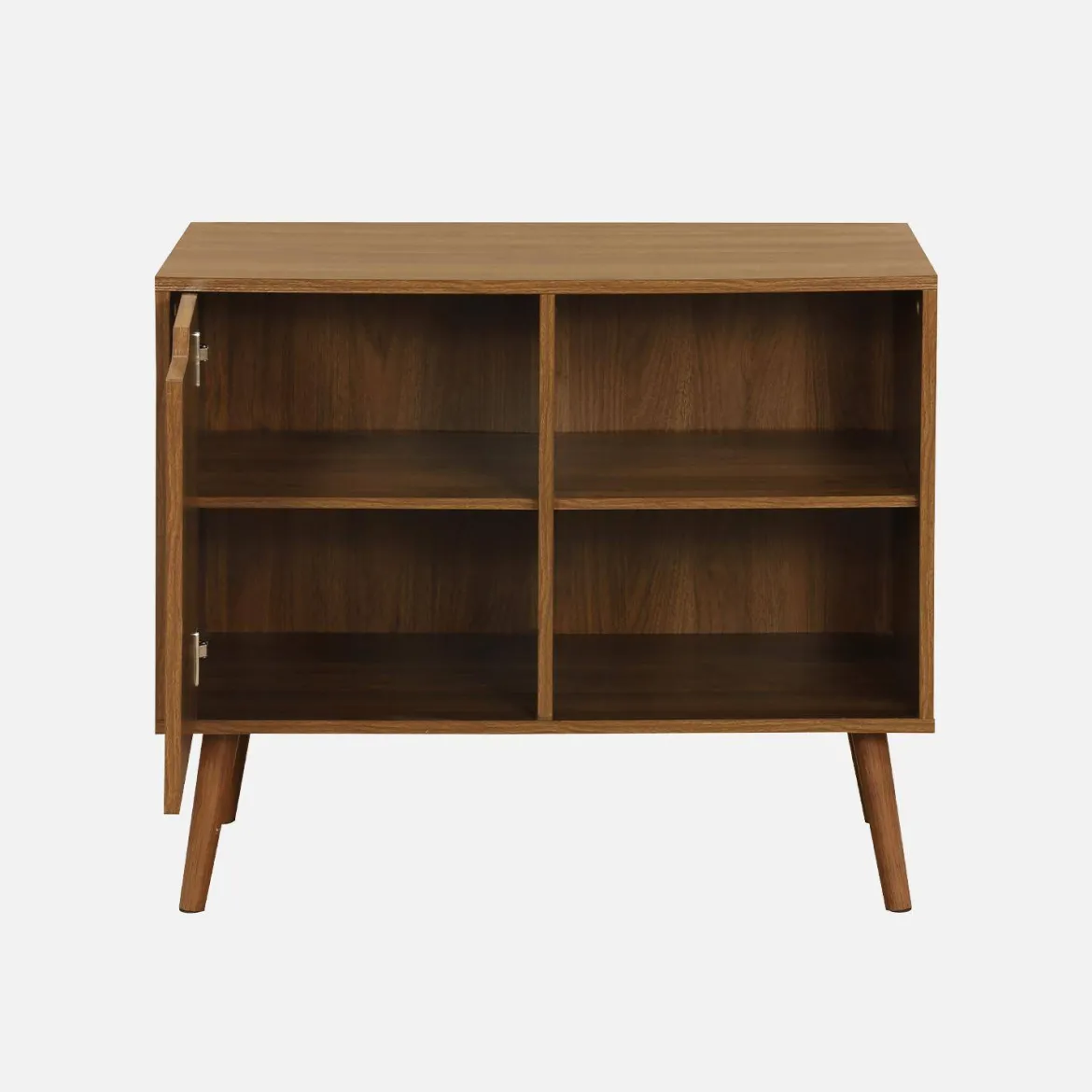 Credenza effetto noce 1 anta, 2 ripiani, 80cm