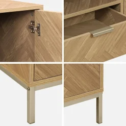 Credenza effetto spina di pesce a 2 ante, 160cm