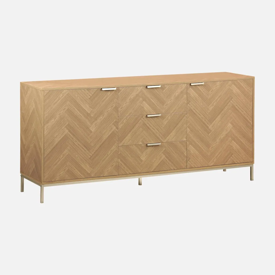 Credenza effetto spina di pesce a 2 ante, 160cm