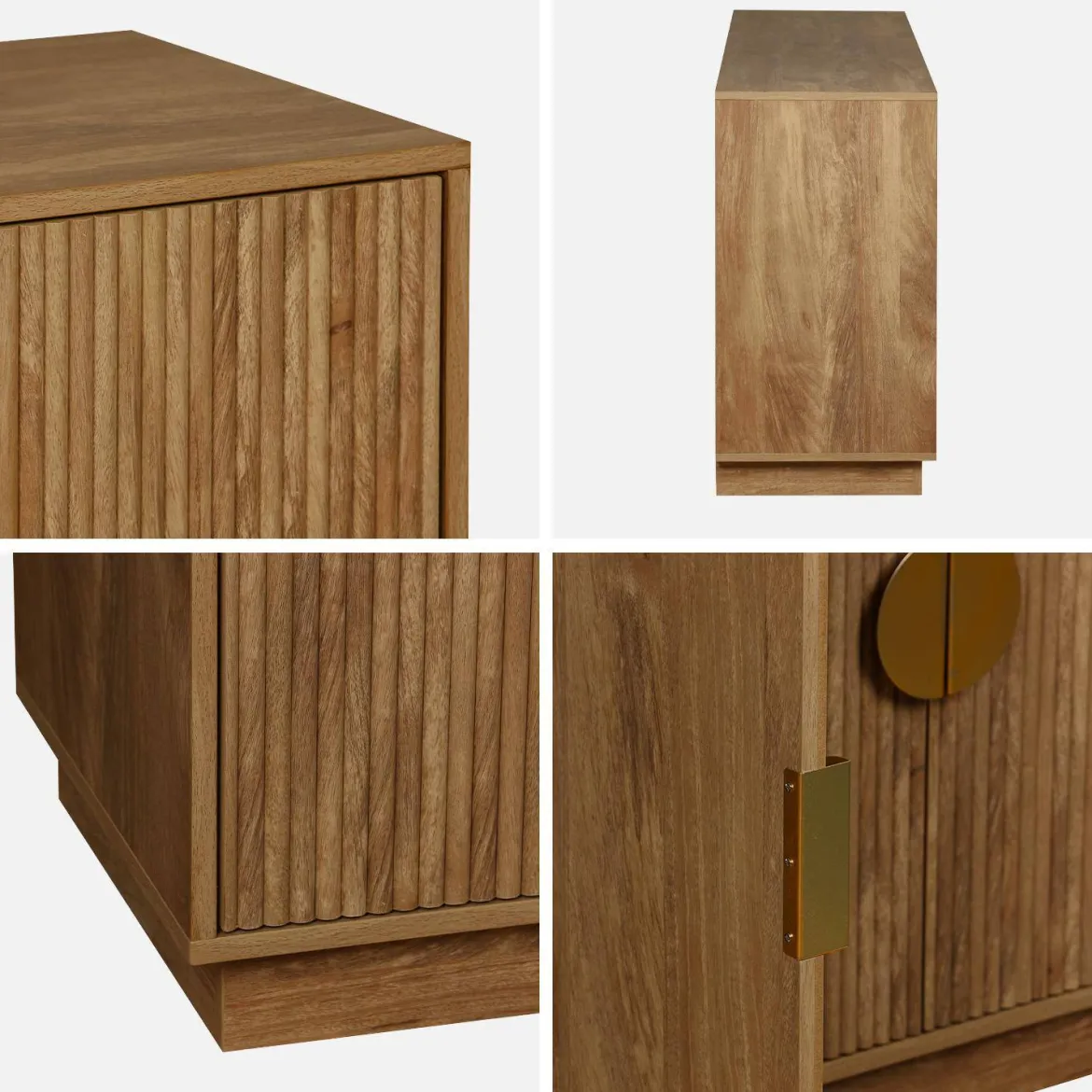 Credenza esotica effetto legno di mango a 4 ante, 160cm