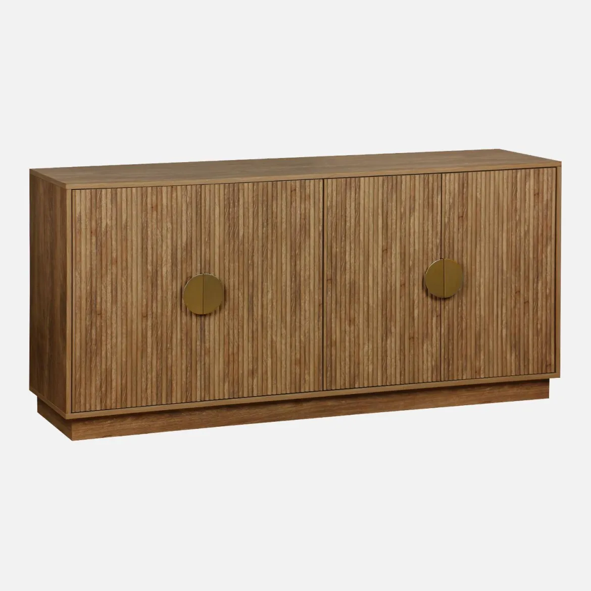 Credenza esotica effetto legno di mango a 4 ante, 160cm