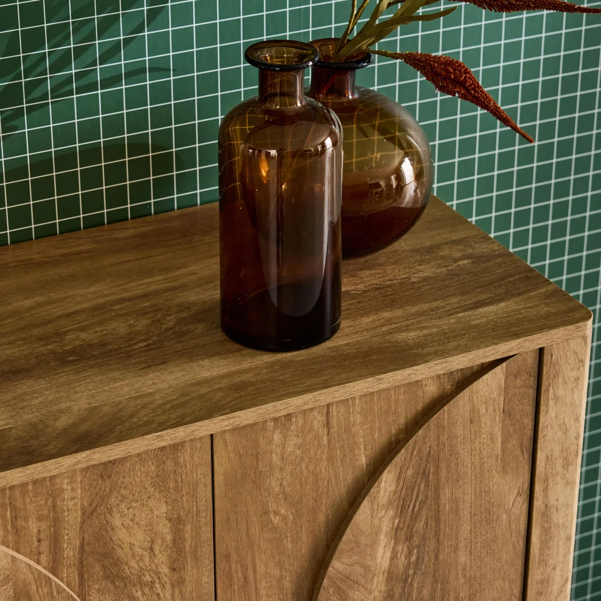 Credenza esotica effetto legno di mango 2 ante, 80cm