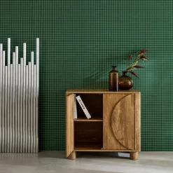 Credenza esotica effetto legno di mango 2 ante, 80cm