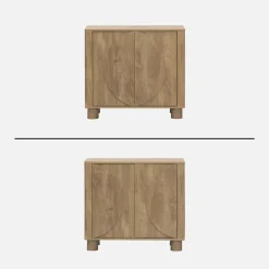 Credenza esotica effetto legno di mango 2 ante, 80cm