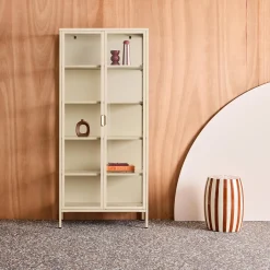 Credenza in acciaio e vetro temperato 2 porte, 180cm