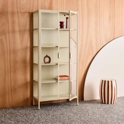Credenza in acciaio e vetro temperato 2 porte, 180cm