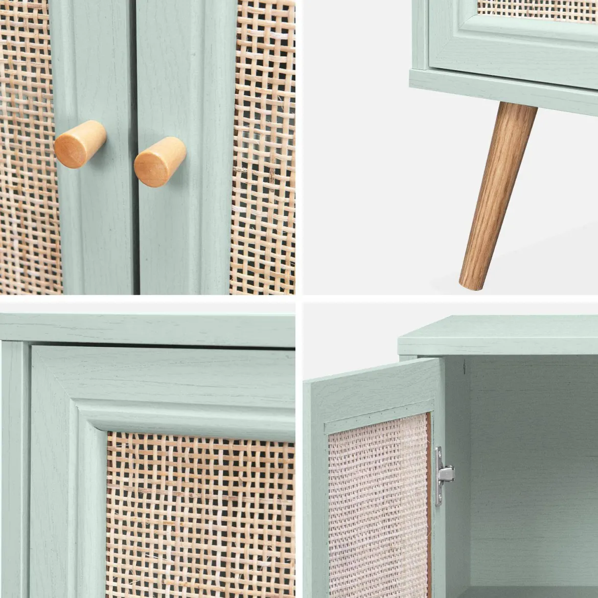 Credenza in cannage, 1 anta, 80cm