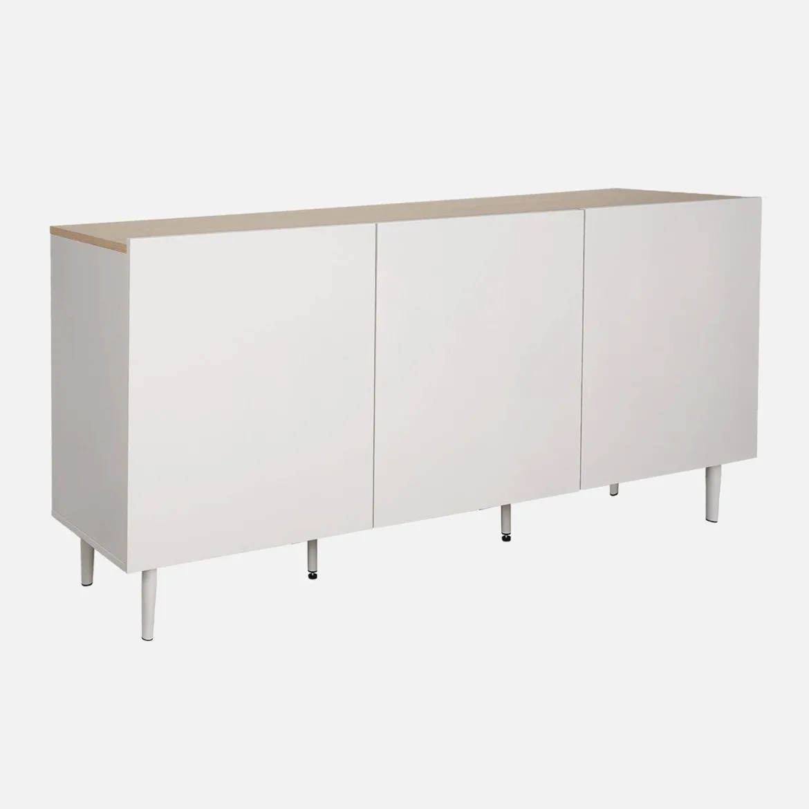 Credenza in metallo e decorazione in legno 3 ante, 150cm