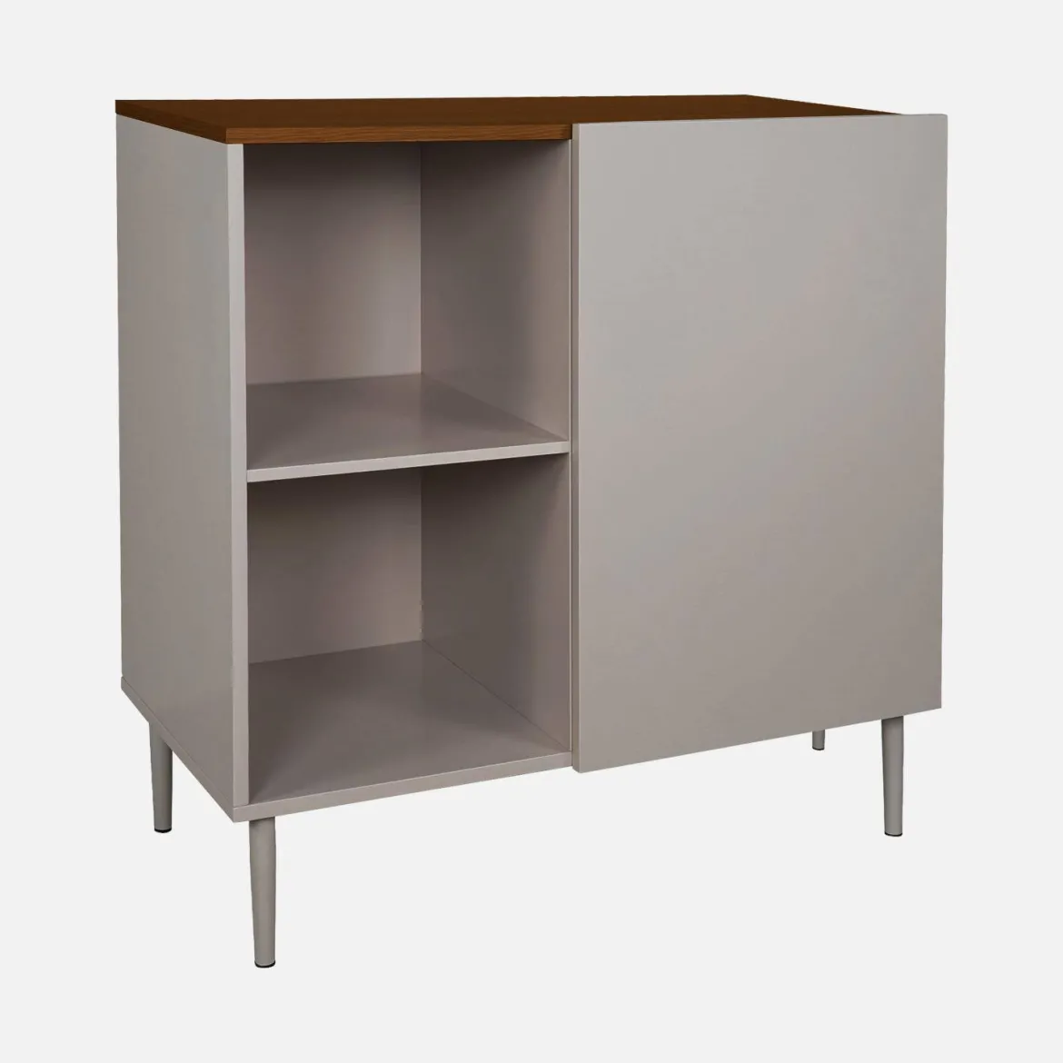 Credenza in metallo e decorazione in legno 1 anta, 80cm