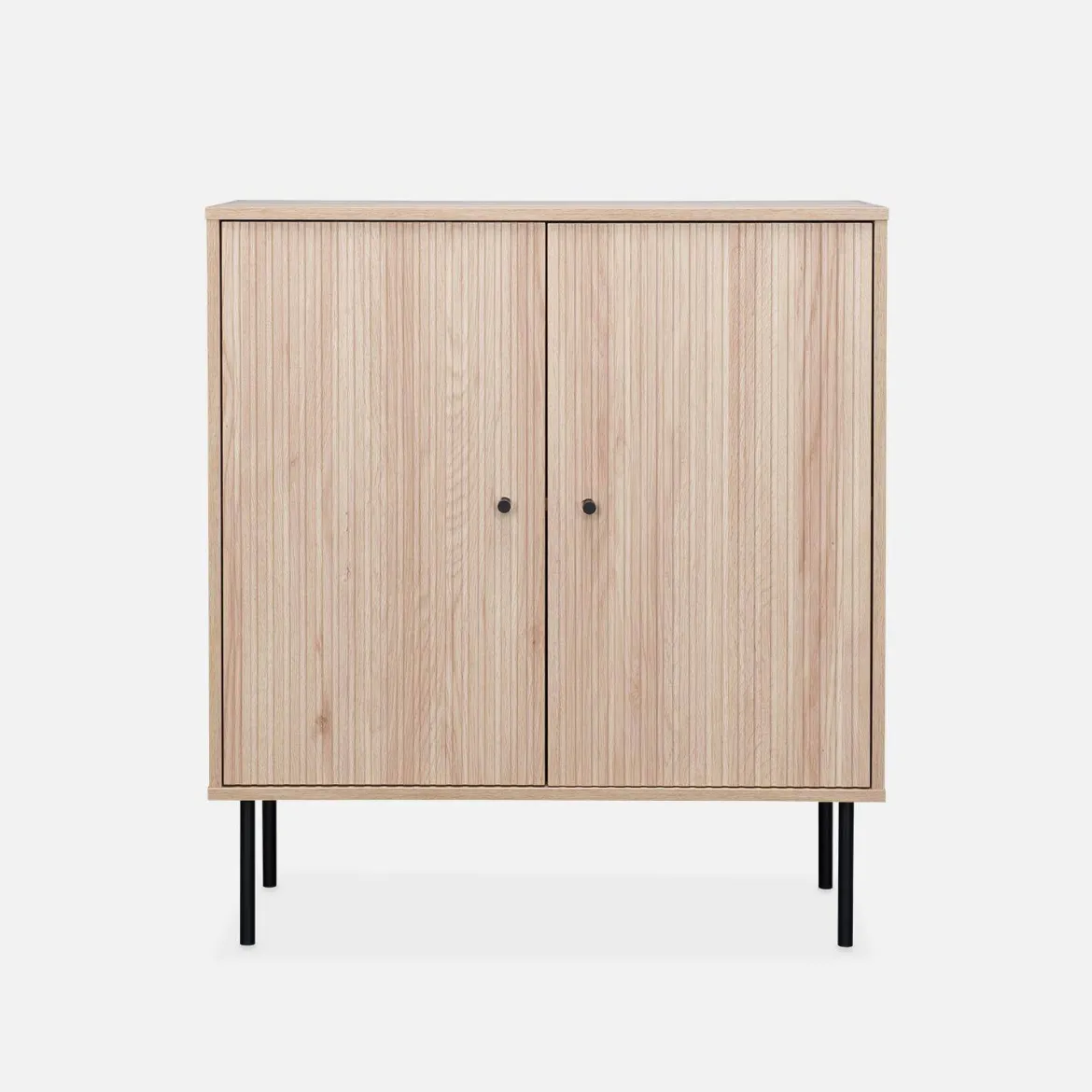Credenza scanalate effetto legno a 2 ante, 83.5cm