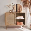 Credenza scandinava con decoro, legno arrotondato, 80cm