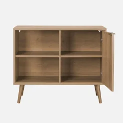 Credenza scandinava con decoro, legno arrotondato, 80cm