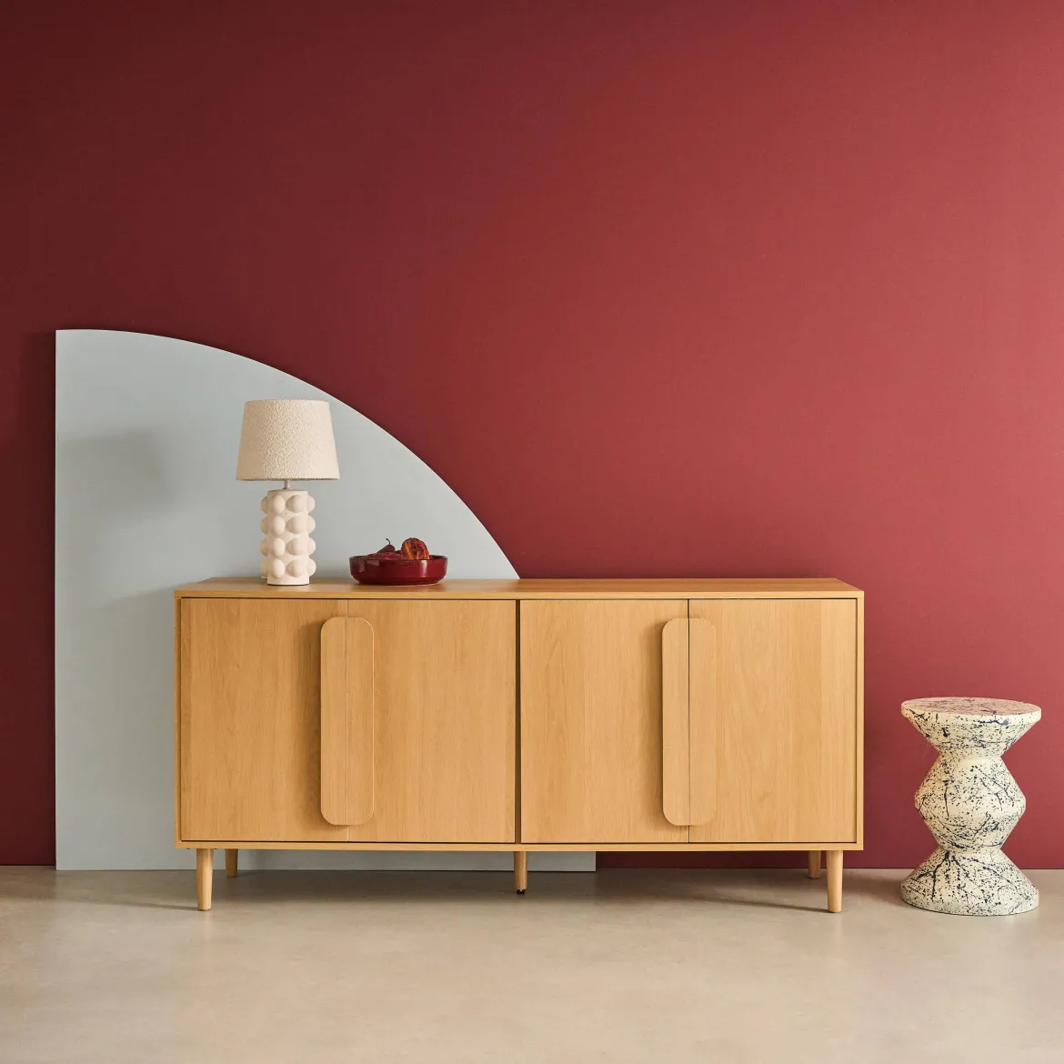 Credenza vintage effetto legno 4 ante, 160cm