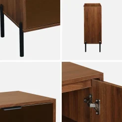 Credenza vintage effetto legno di noce, 83cm