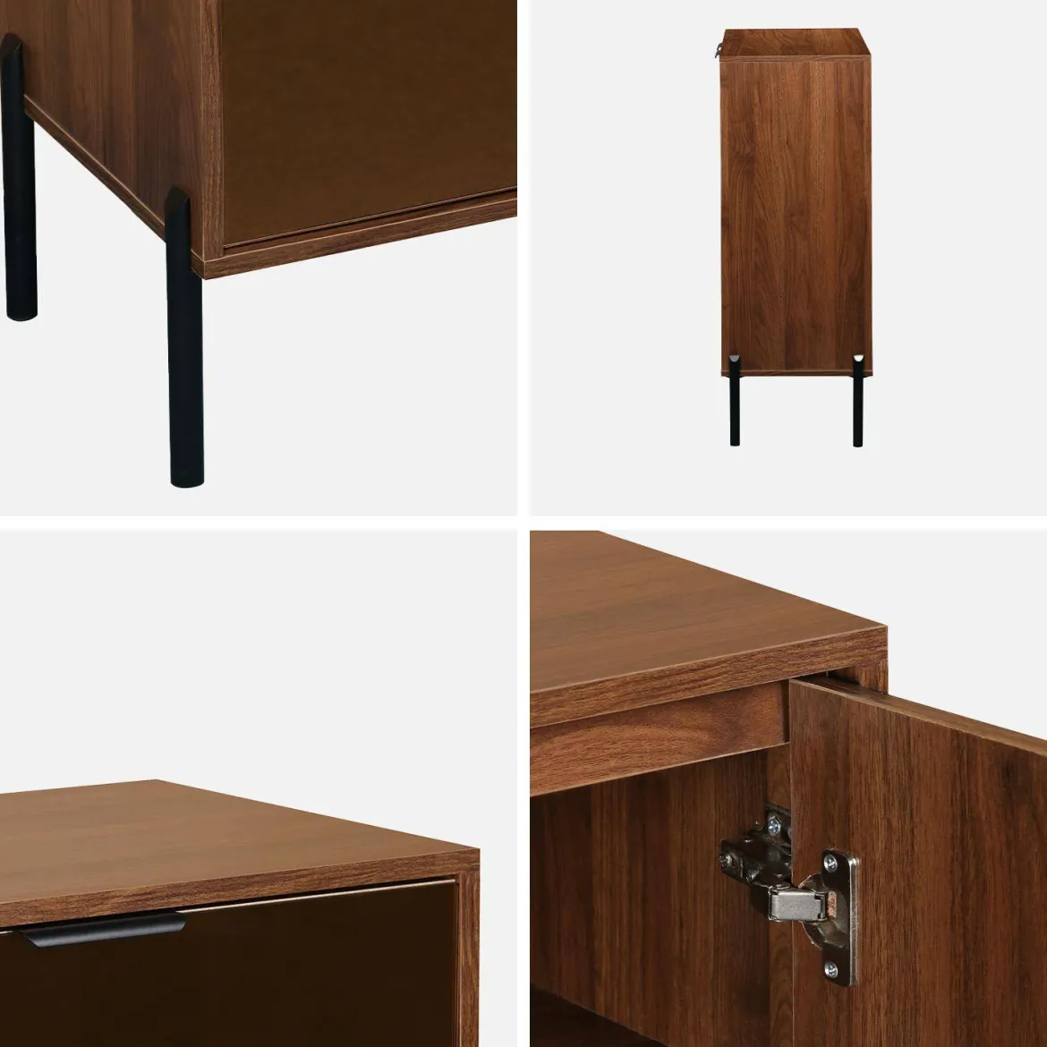 Credenza vintage effetto legno di noce, 83cm