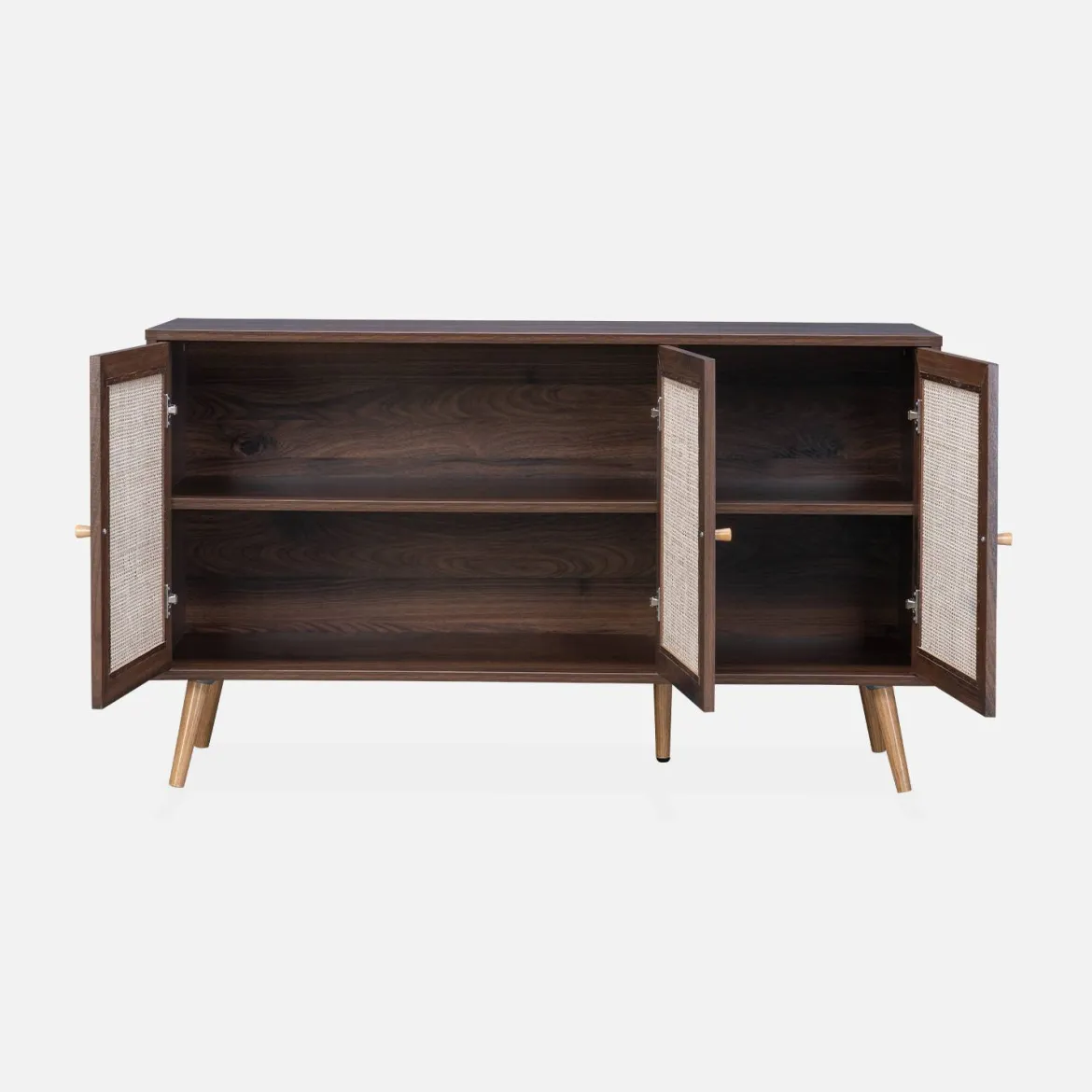 Credenza 3 ante in cannage, 120 cm