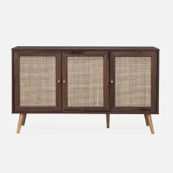 Credenza 3 ante in cannage, 120 cm