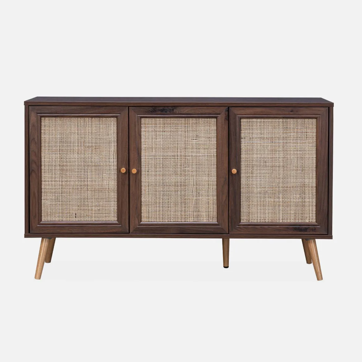 Credenza 3 ante in cannage, 120 cm