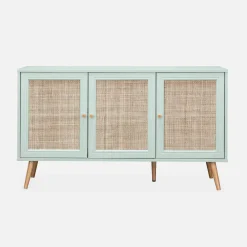 Credenza 3 ante in cannage, 120 cm