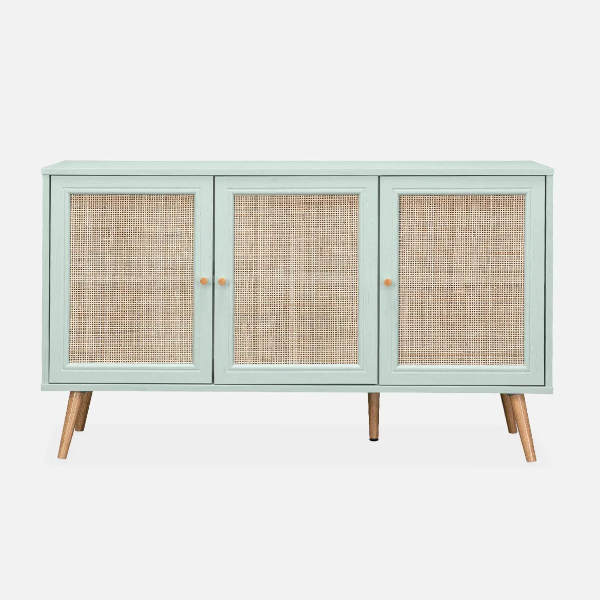Credenza 3 ante in cannage, 120 cm