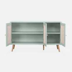 Credenza 3 ante in cannage, 120 cm