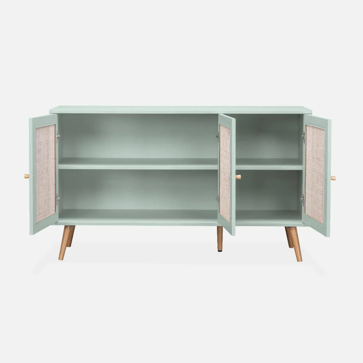 Credenza 3 ante in cannage, 120 cm