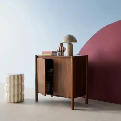 Credenza decorazione legno 2 ante 80cm