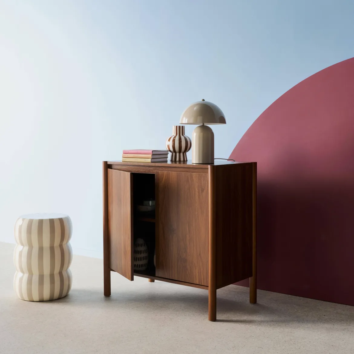 Credenza decorazione legno 2 ante 80cm