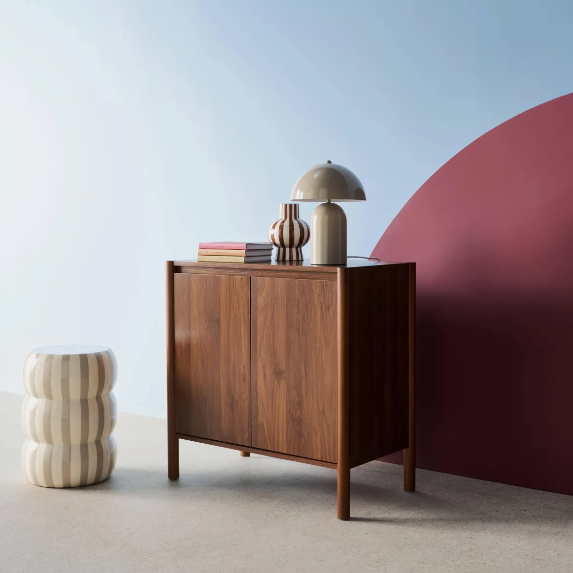 Credenza decorazione legno 2 ante 80cm