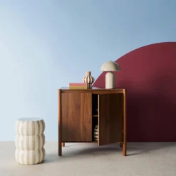 Credenza decorazione legno 2 ante 80cm