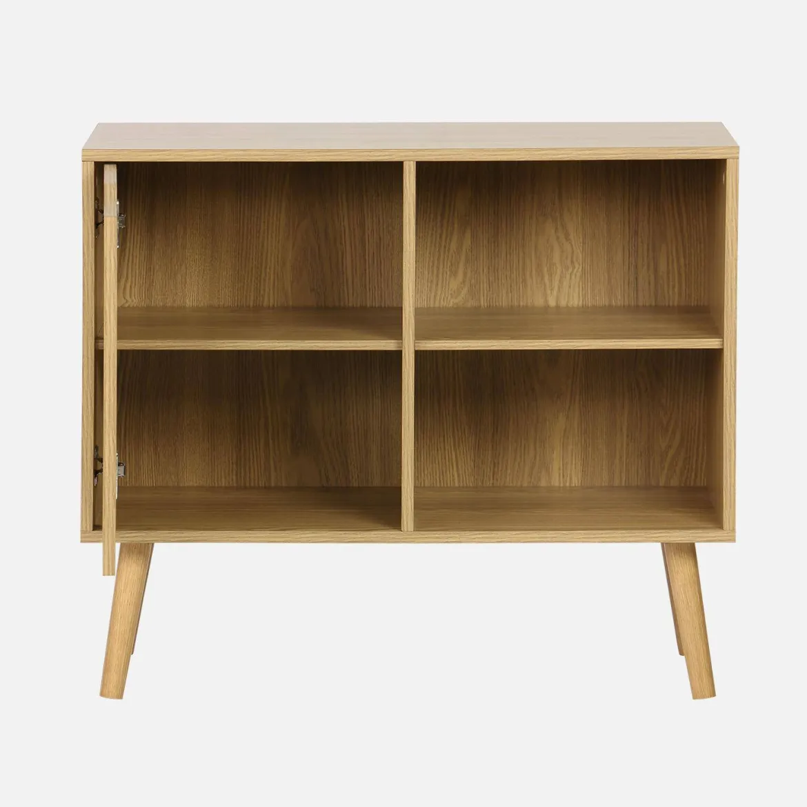 Credenza effetto noce 1 anta, 2 ripiani, 80cm