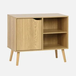 Credenza effetto noce 1 anta, 2 ripiani, 80cm