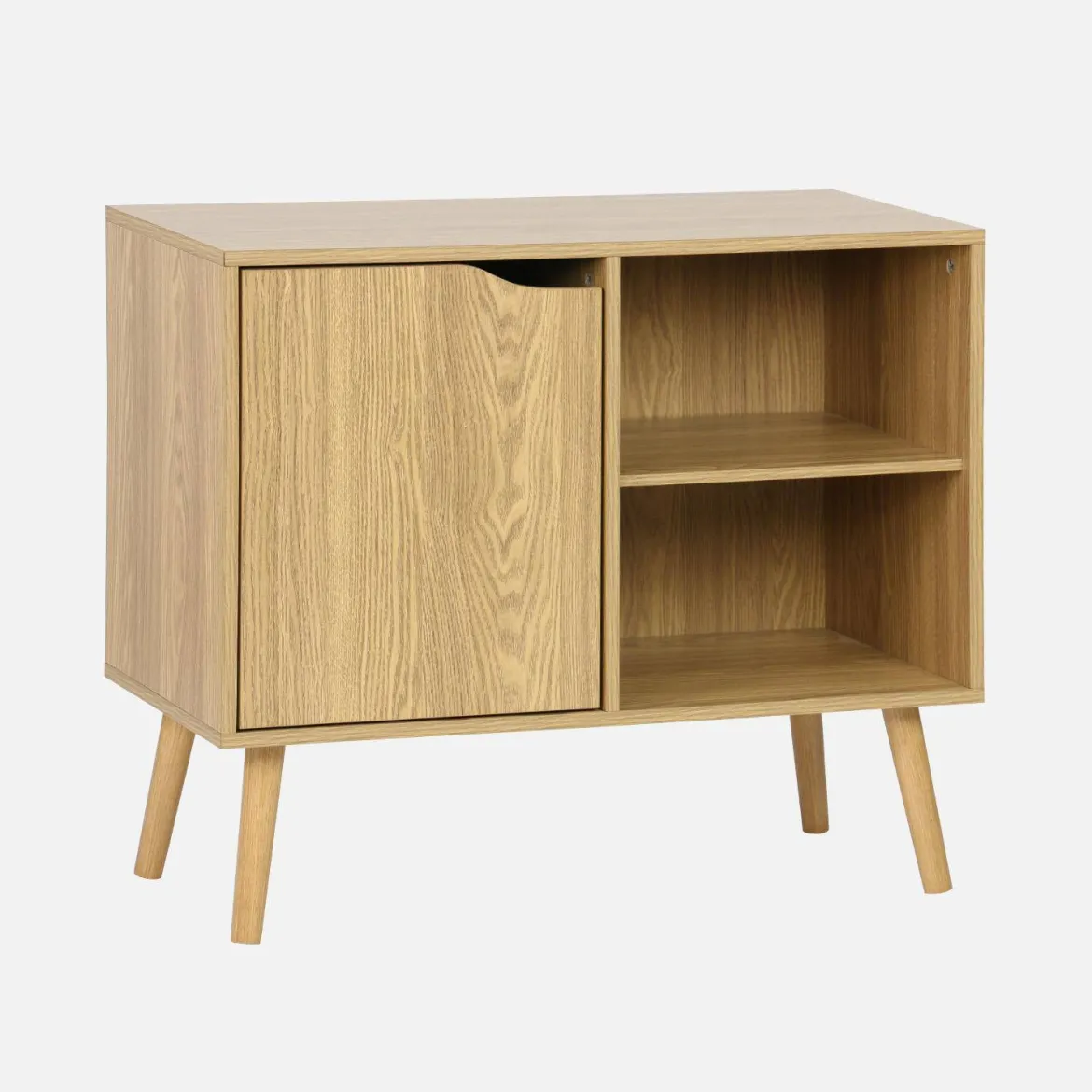 Credenza effetto noce 1 anta, 2 ripiani, 80cm