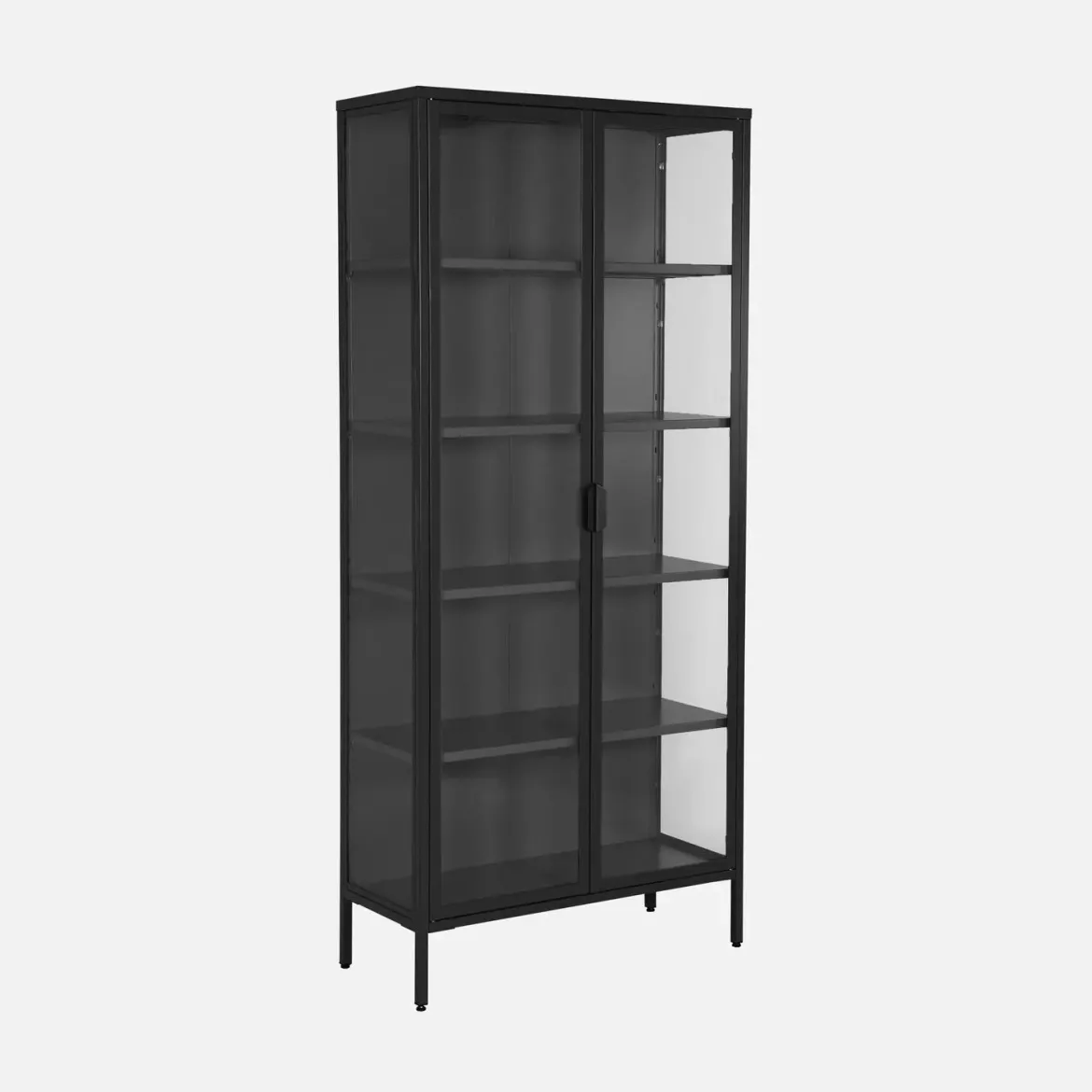 Credenza in acciaio e vetro temperato 2 porte, 180cm