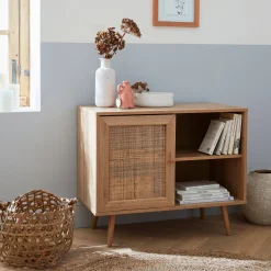 Credenza in cannage, 1 anta, 80cm