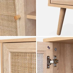 Credenza in cannage, 1 anta, 80cm