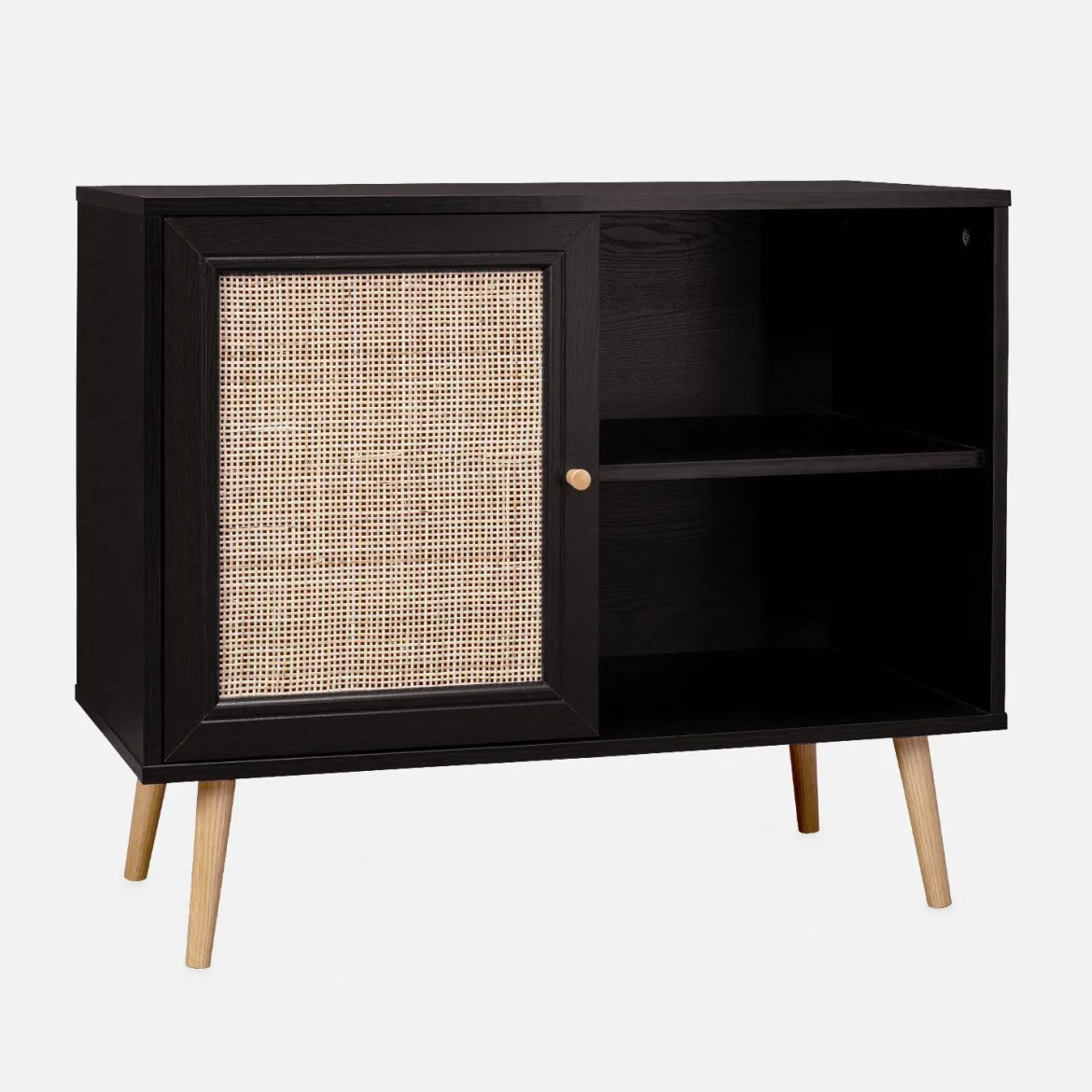 Credenza in cannage, 1 anta, 80cm