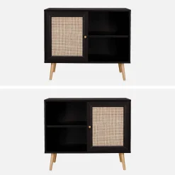 Credenza in cannage, 1 anta, 80cm