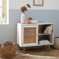 Credenza in cannage, 1 anta, 80cm