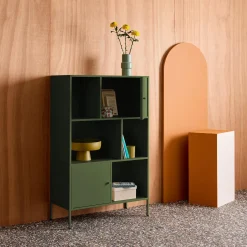 Credenza industriale in metallo con 6 scomparti